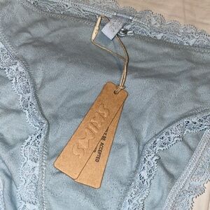 Skims Lace-Trim Undies in Sky